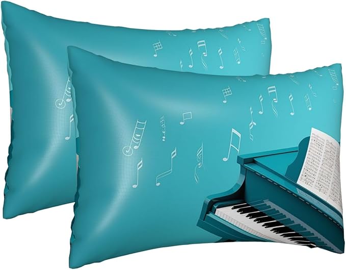Piano on Blue Background
