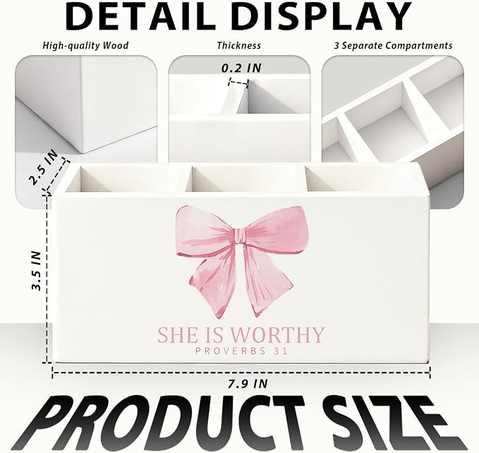01-Pink Bow Christian Pen Holder(6)