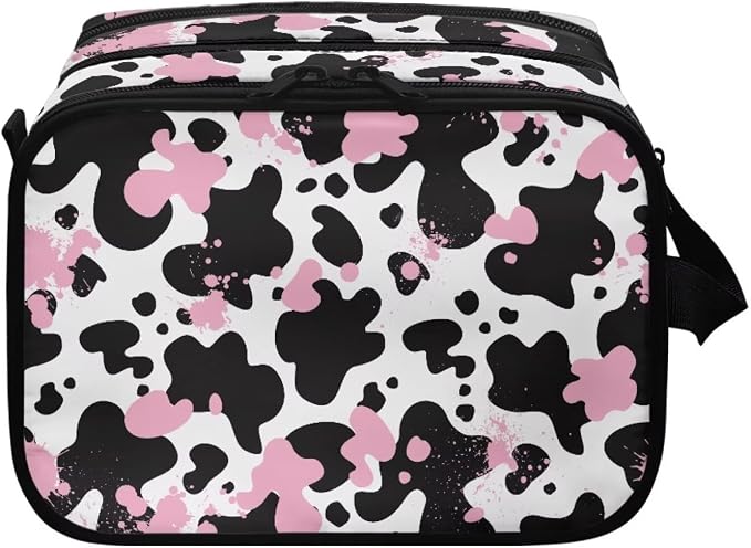 Pink Black Cow Print