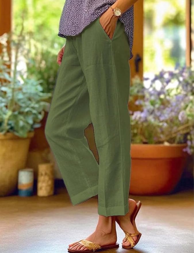 Womens Solid Straight Leg Pant 11