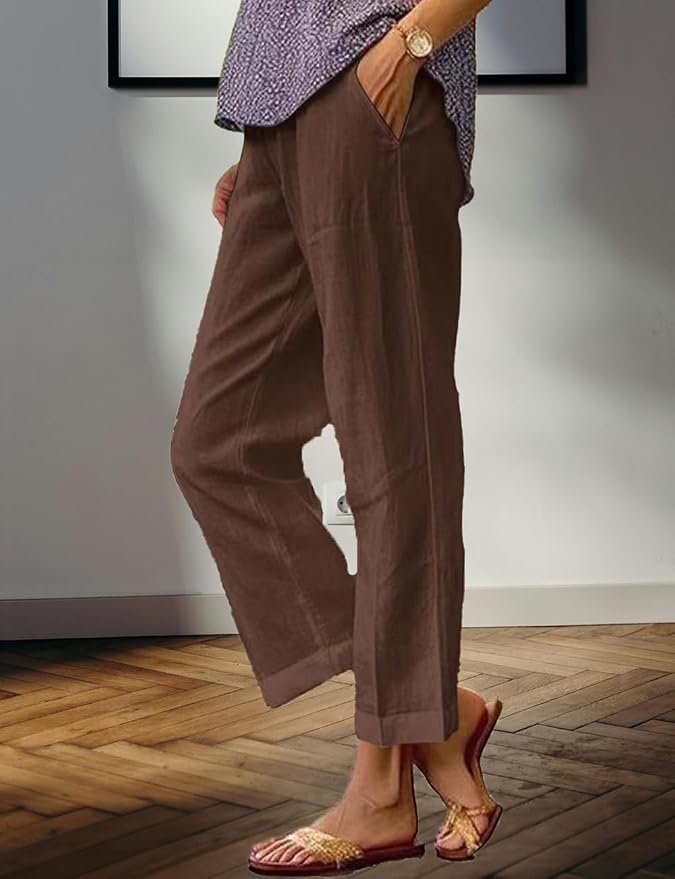 Womens Solid Straight Leg Pant 08