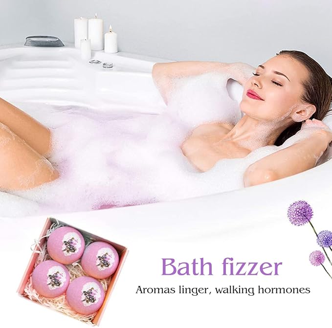 4pcs Lavender Dried Flower Bath Bombs