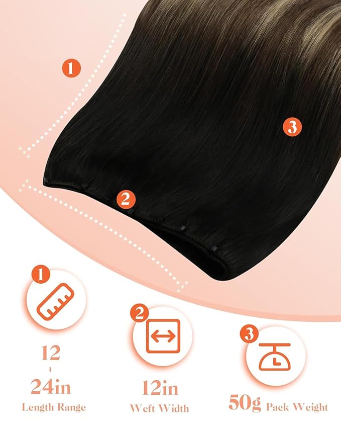 C-1B/4/27-Black Roots to Brown with Caramel Blonde