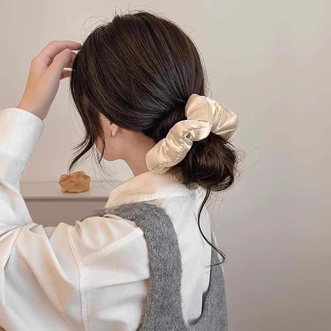 Satin Flower Scrunchies Hair Tie Plus 3 Pieces