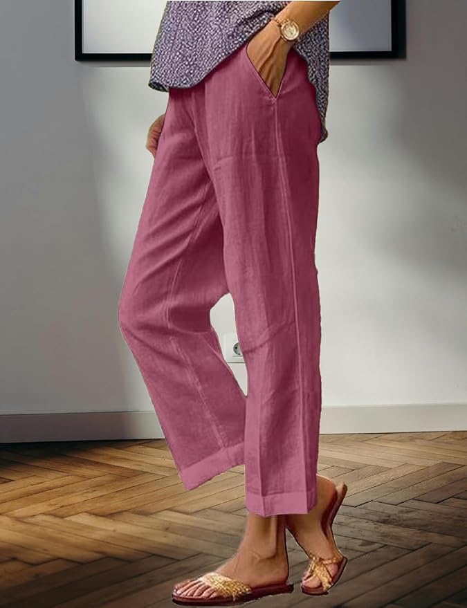 Womens Solid Straight Leg Pant 03