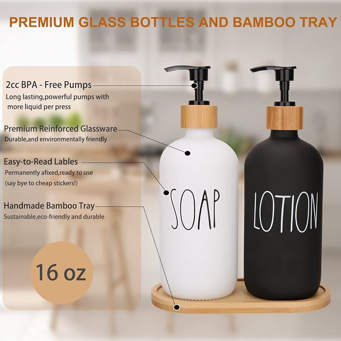 Black Lotion White Soap & Tray