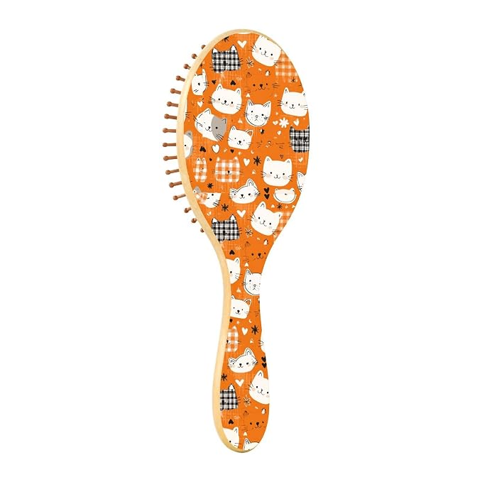 Checkered Orange Kittens Hearts