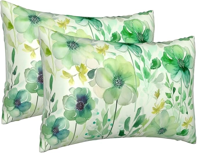 Watercolor Green Flowers
