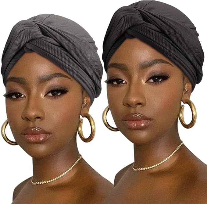 2 Pack Head Wrap: Black, Gray