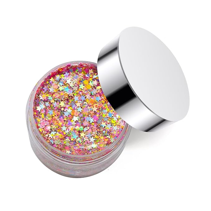 Neon Rainbow Glitter Gel