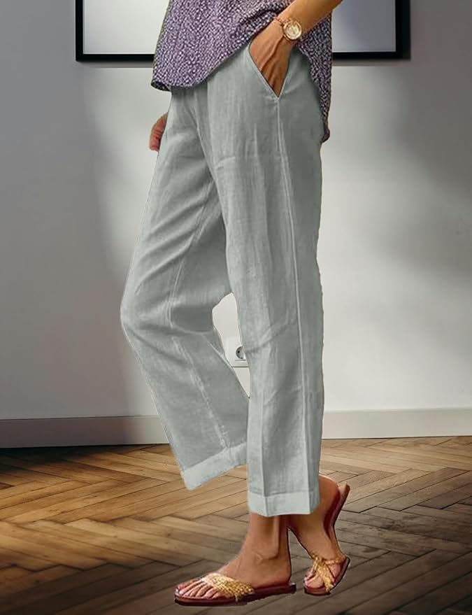 Womens Solid Straight Leg Pant 06