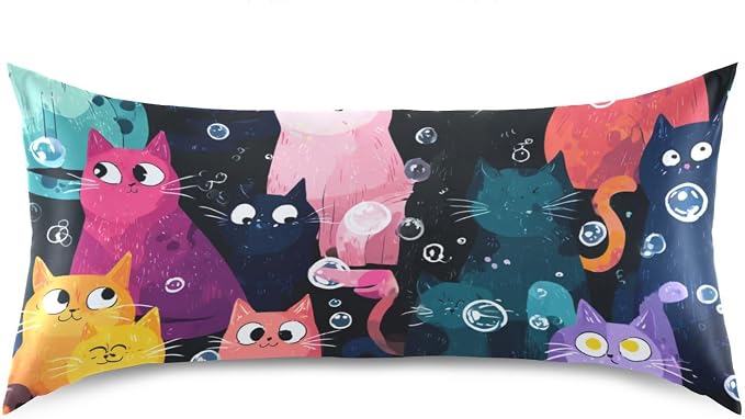Black Cute Cat and Bubbles