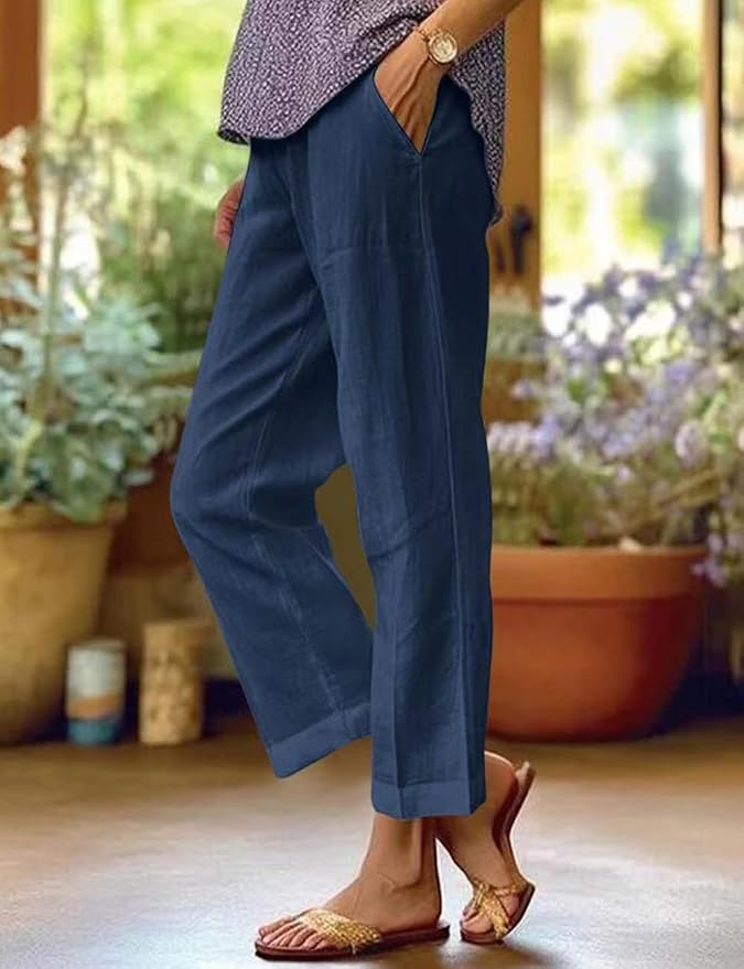 Womens Solid Straight Leg Pant 04