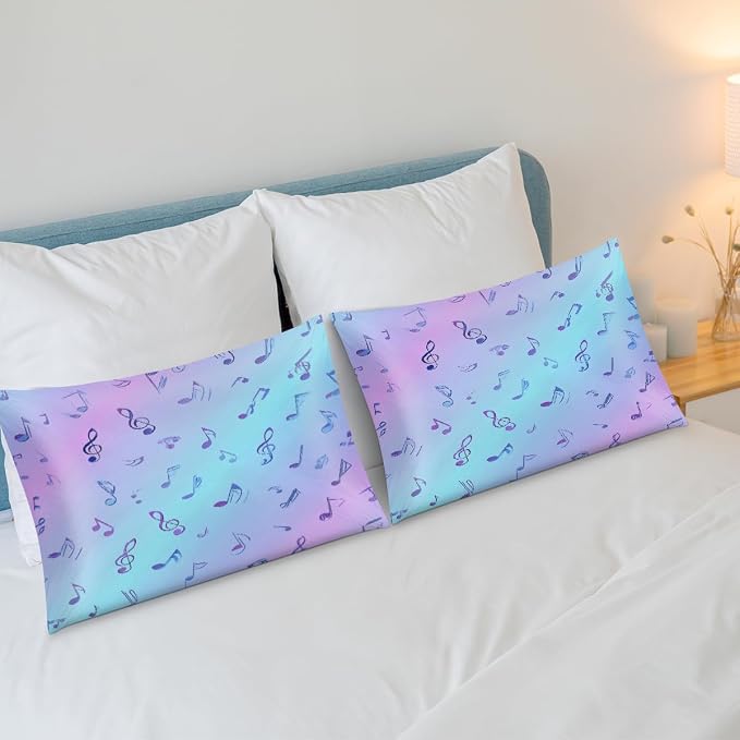 Musical Symbols Neon Blue