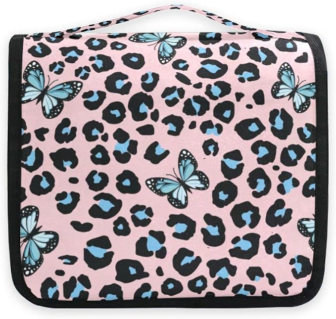 Blue Butterfly Leopard Print