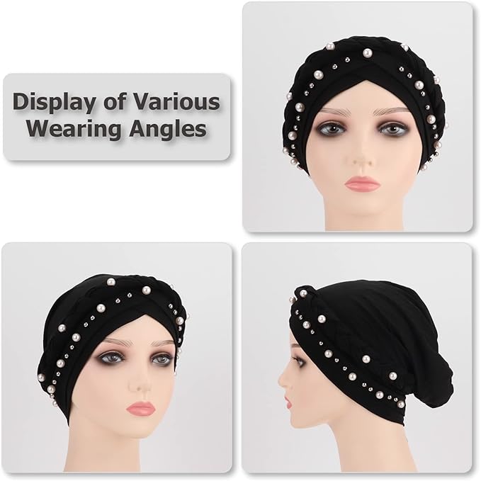 2 Pack Twisted Braid: Black (Leopard/Pearls )