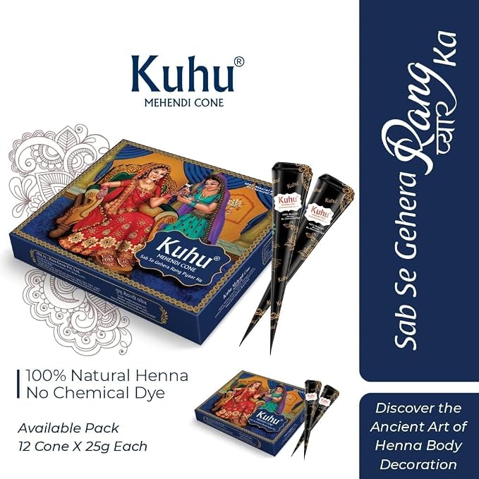 Natural Black Hair Color (Blue Mehendi Cone Box)