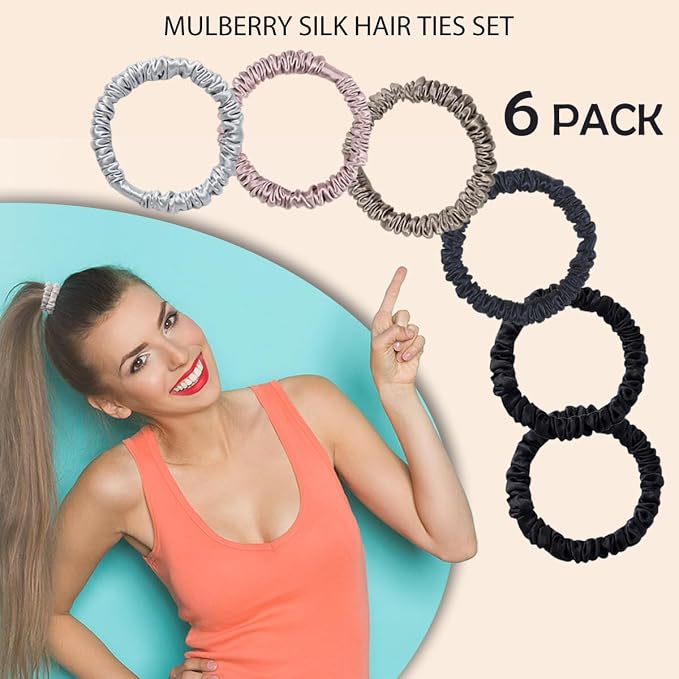 6Pcs(Apricot*1+Black*2+Lotus Pink*1+Navy*1+Silver Gray*1)