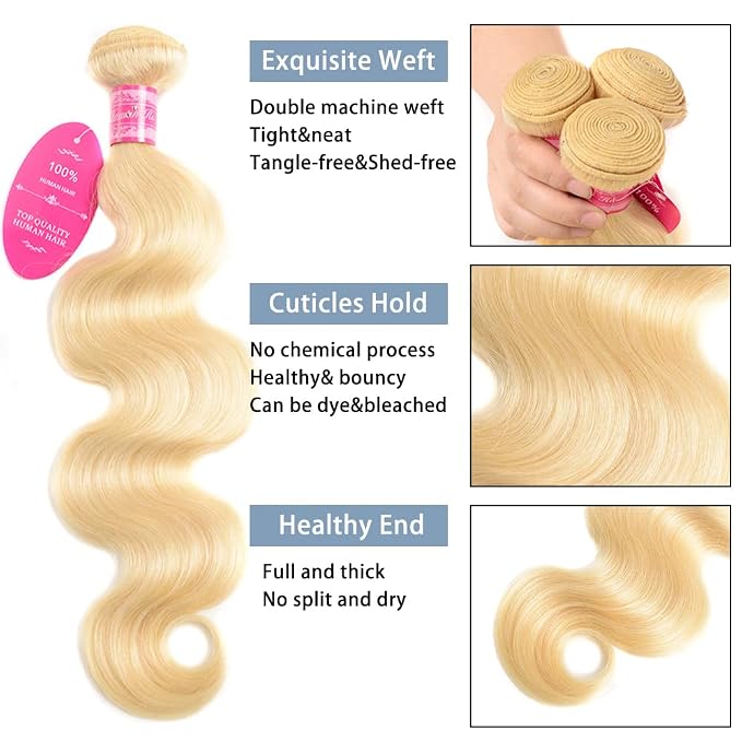 613 Body Wave Bundles with Closure