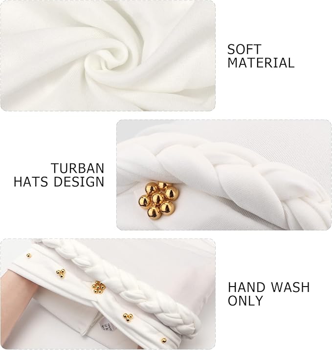 2 Pack Twisted Braid: Gold Bead Black, White