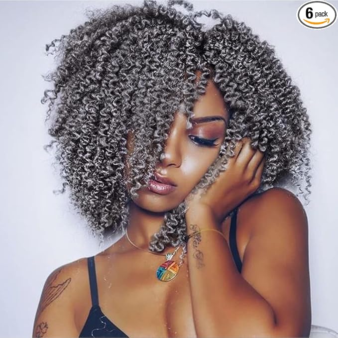 Passion Twist Crochet Hair-Black Mixed Grey