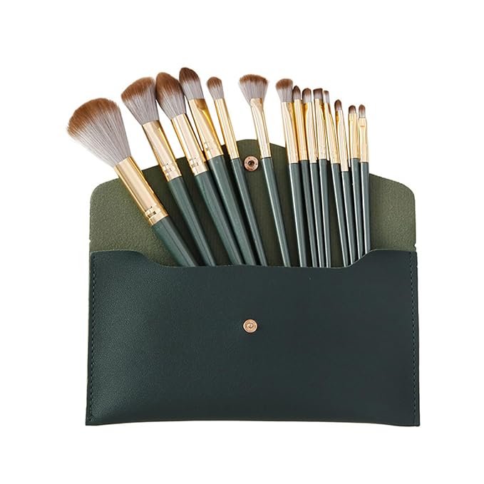 14 Green Brushes + Envelope Bag