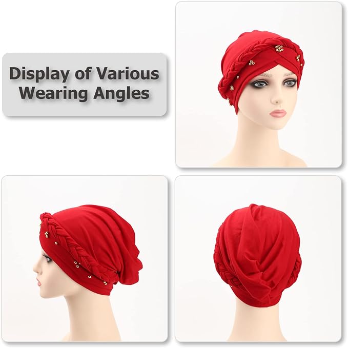 2 Pack Twisted Braid: Gold Bead (Burgundy/White)