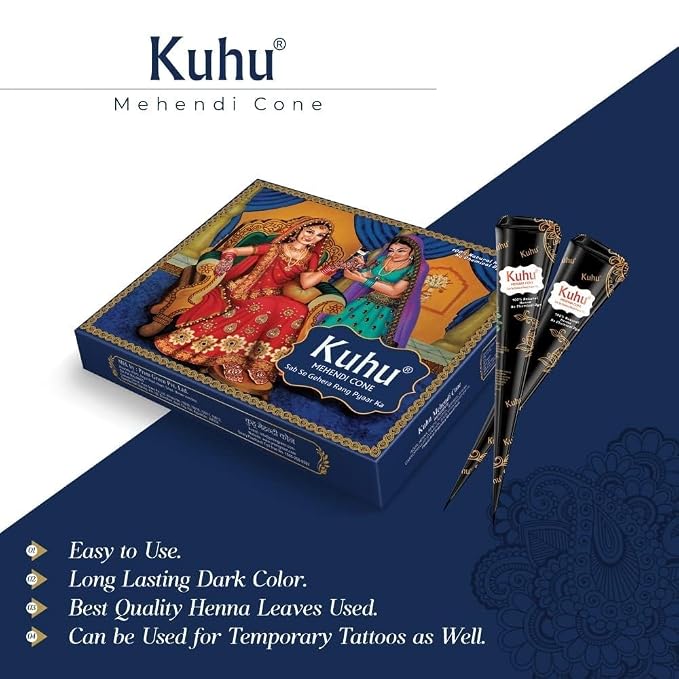 Natural Brown Hair Color (Blue Mehendi Cone Box)