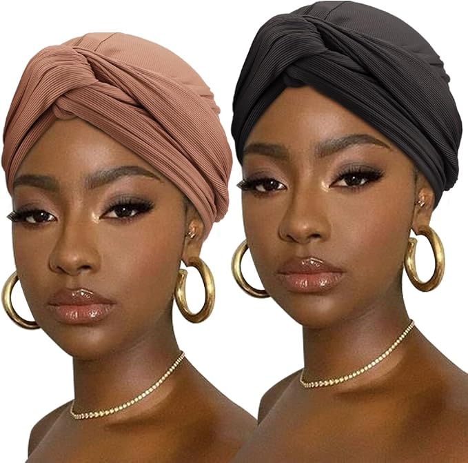2 Pack Head Wrap: Black, Coffee
