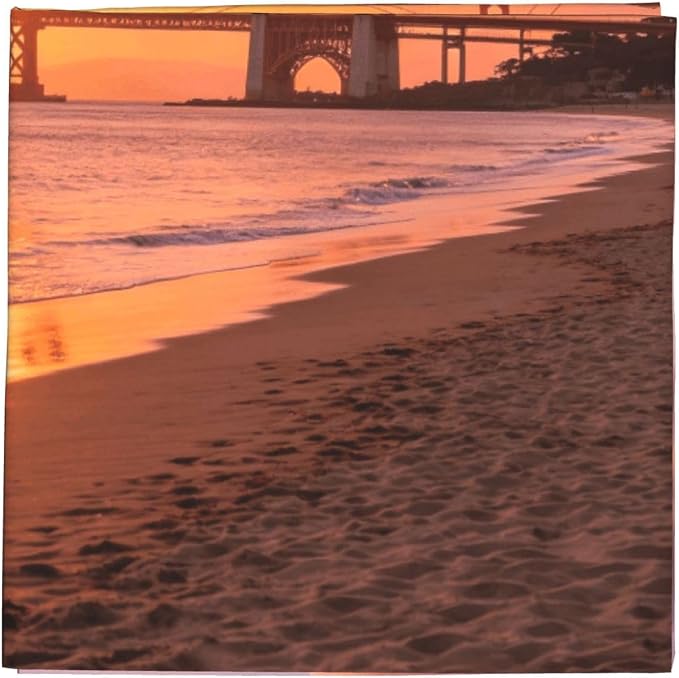 Beach Sea Bridge Clouds Sunset