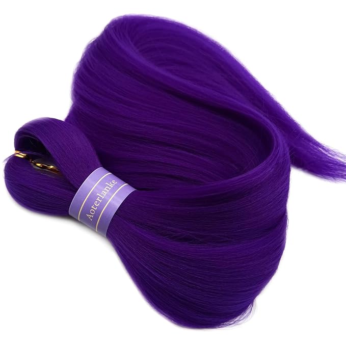 Bright Purple Braiding Hair Pre Stretched