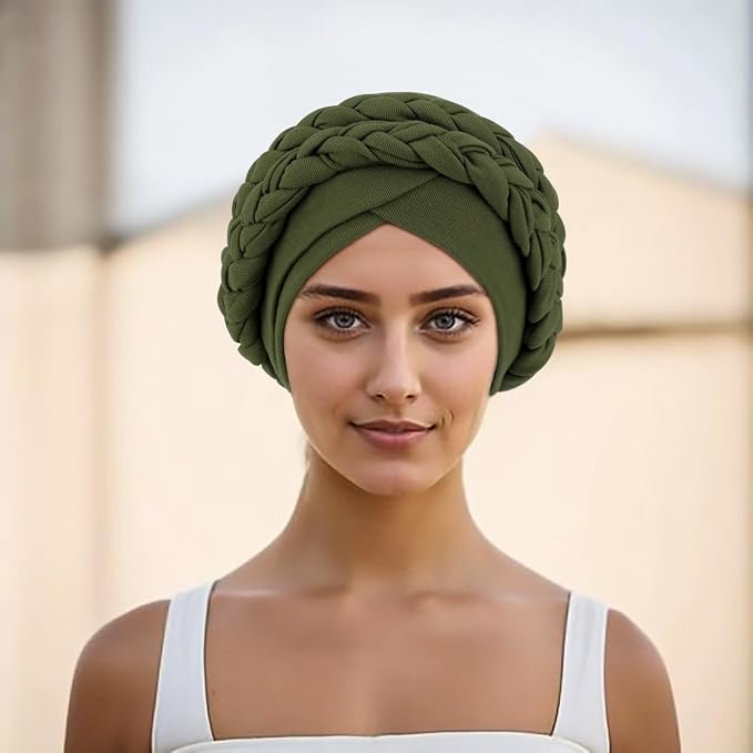 3 Pcs With Double Braids: Deep Gray, Army Green, Black