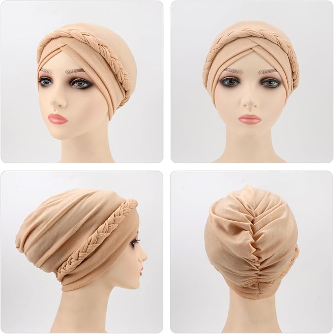 2 Pack Twisted Braid: Beige, Olive-green