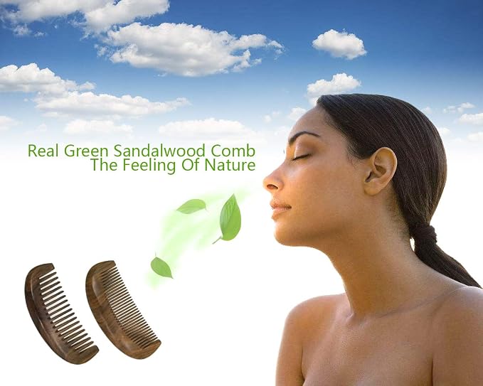 Moon Fine Tooth Comb Paraguay Green Sandalwood