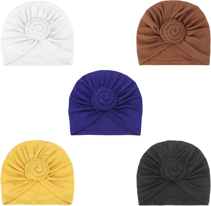 5 Pcs Donut Flower: White, Yellow, Navy Blue, Dark Coffee, Black