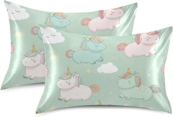 Cartoon Unicorn Pink Sage Green