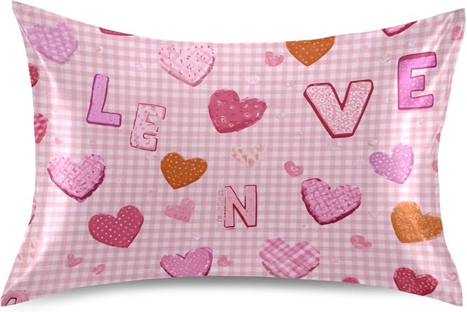 Pink Plaid Valentine Hearts