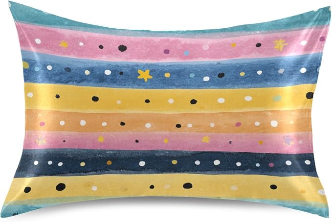 Colorful Striped Stars and Dots