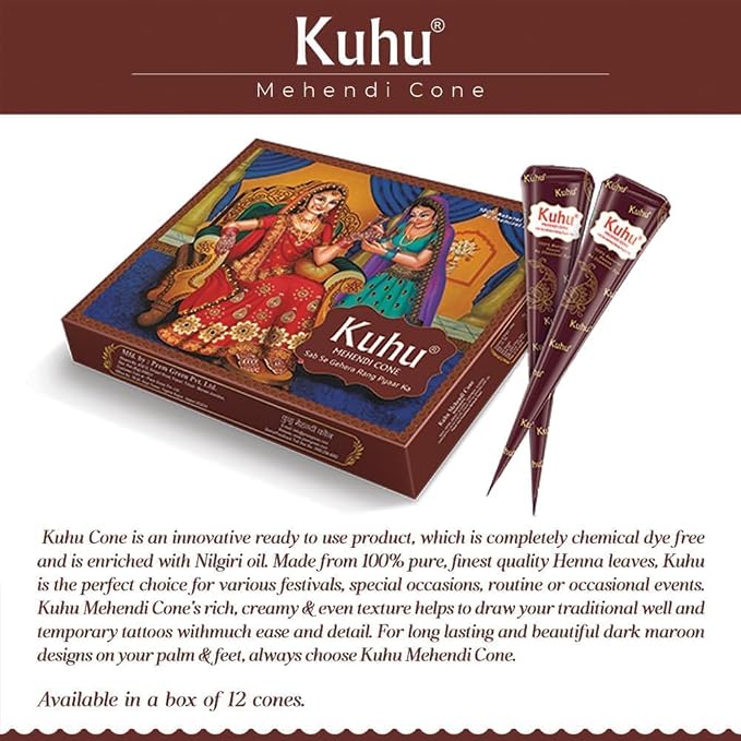 Natural Brown Hair Color (Red Mehendi Cone Box)