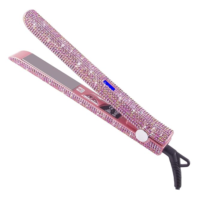 Rose Pink Rhinestone Straightener
