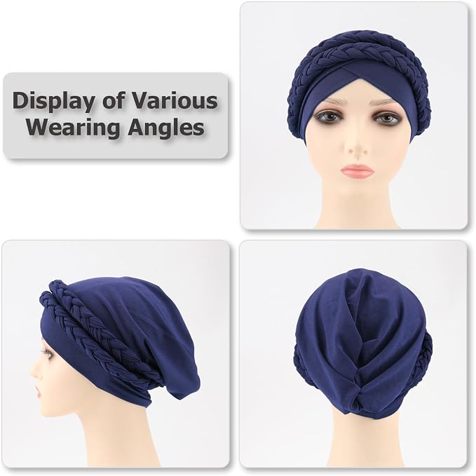 2 Pack Double Twisted Braid: Navy, Black