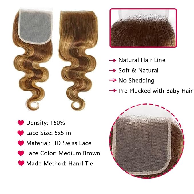 4/27 Body Wave Bundles with Closure
