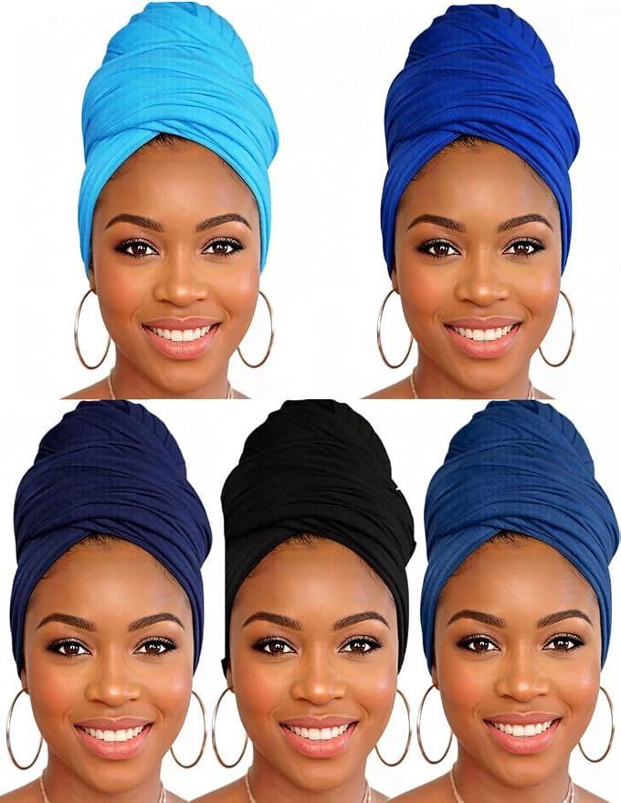 5pcs-(black,denim Blue,royal Blue,navy Blue,sky Blue)