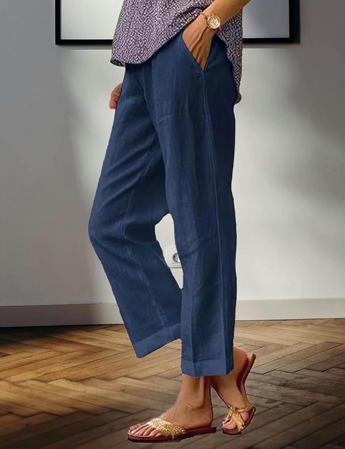 Womens Solid Straight Leg Pant 04