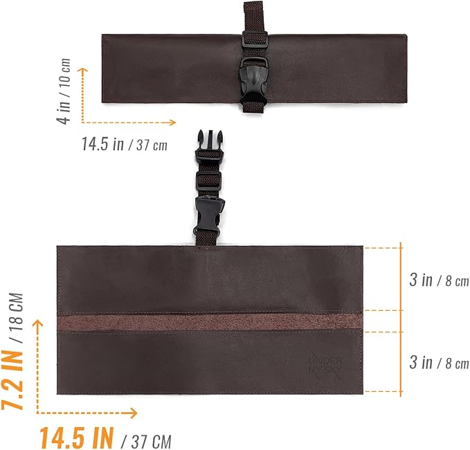 Knife Roll 2 Slots Brown