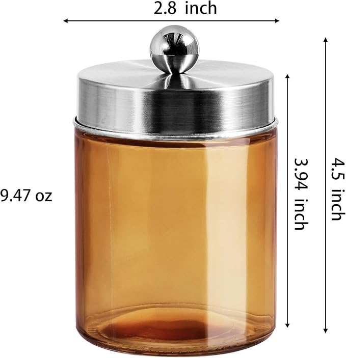 Jar Gold Amber/Lid Brushed Nickel