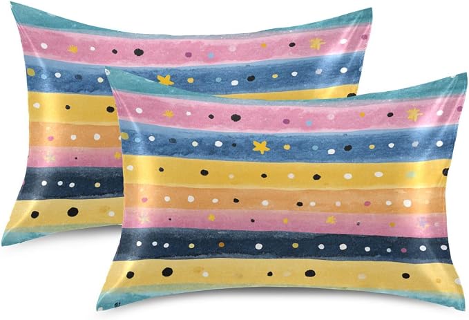 Colorful Striped Stars and Dots