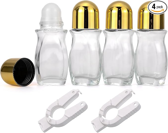Clear with Golden Caps