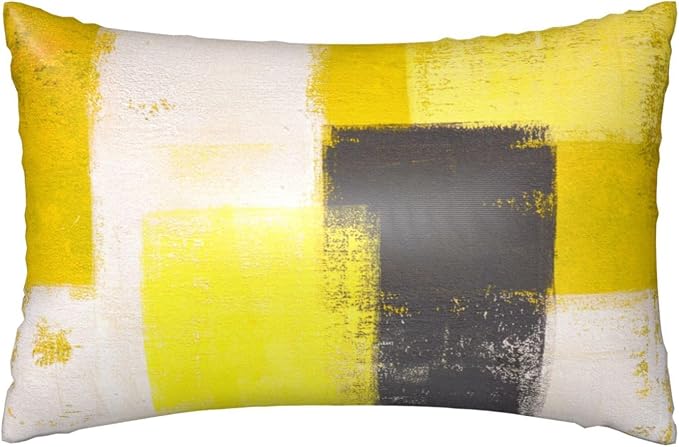 Yellow and Grey Abstract Art