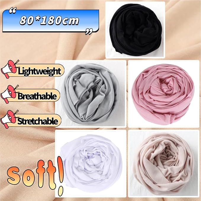 5pcs-(black,white,light Grey,beige,pink)